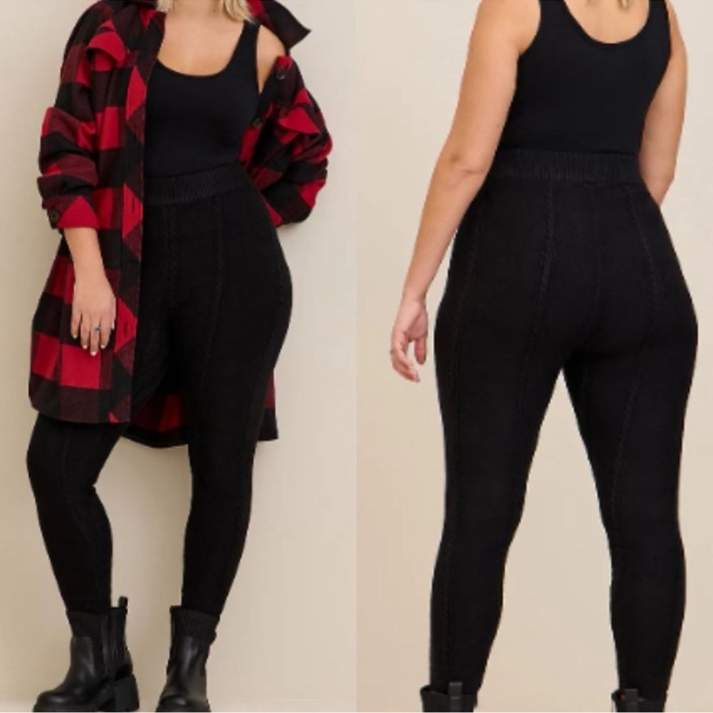 TORRID Black Cable Knit Legging NWT Size 4